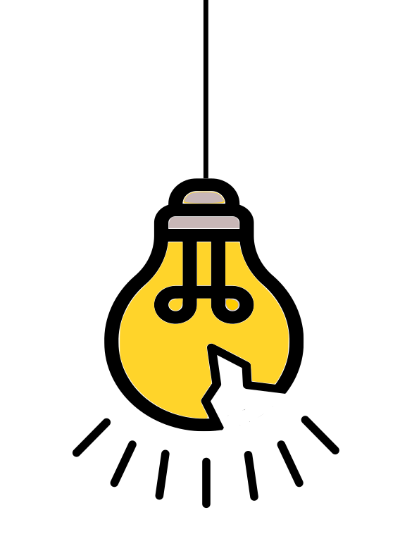 imagen de una lamparita rota